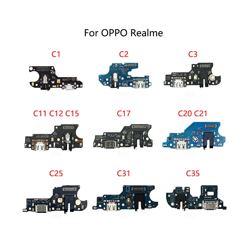 

USB Charge Dock Port Socket Connector Flex Cable For OPPO Realme C21Y C2 C3 C11 C12 C15 C17 C20 C21 C31 C25 C35 Charging Board