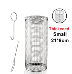 Stainless Steel Rolling BBQ Grilling Basket - Portable Outdoor Camping Barbecue Rack (Size3 Small)