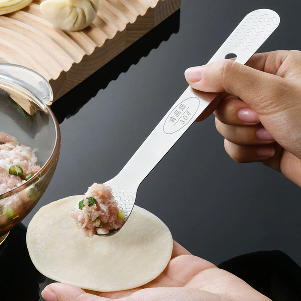 3 Pcs Dumpling Spoon Scoops Practical Food Stuffing Stainless Steel Wonton Household Filling