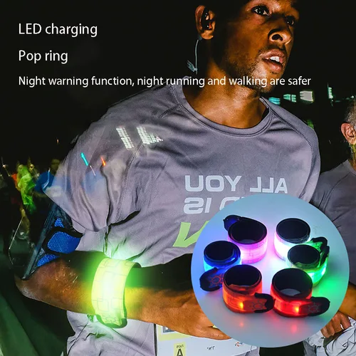 LED 야간 조명, USB 충전 암밴드, 웨어러블 러닝 암 벨트, 글로우 손목 밴드, 러닝 워킹 사이클링 안전 경고등 2