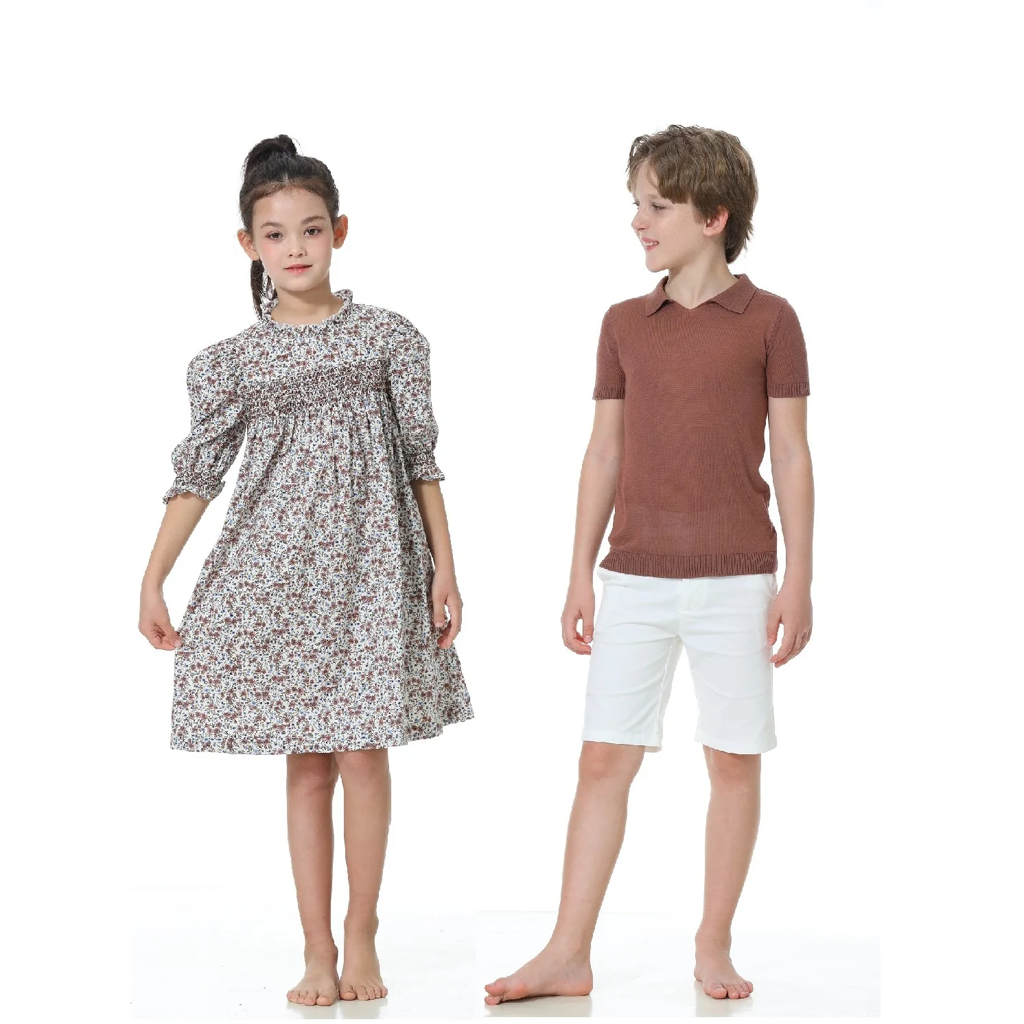AP Blossom Summer Girls Floral Dress Kids Smocked Dresses Baby Clothes Family Matching Clothing, Knit Top Coming Soon,#7302 3