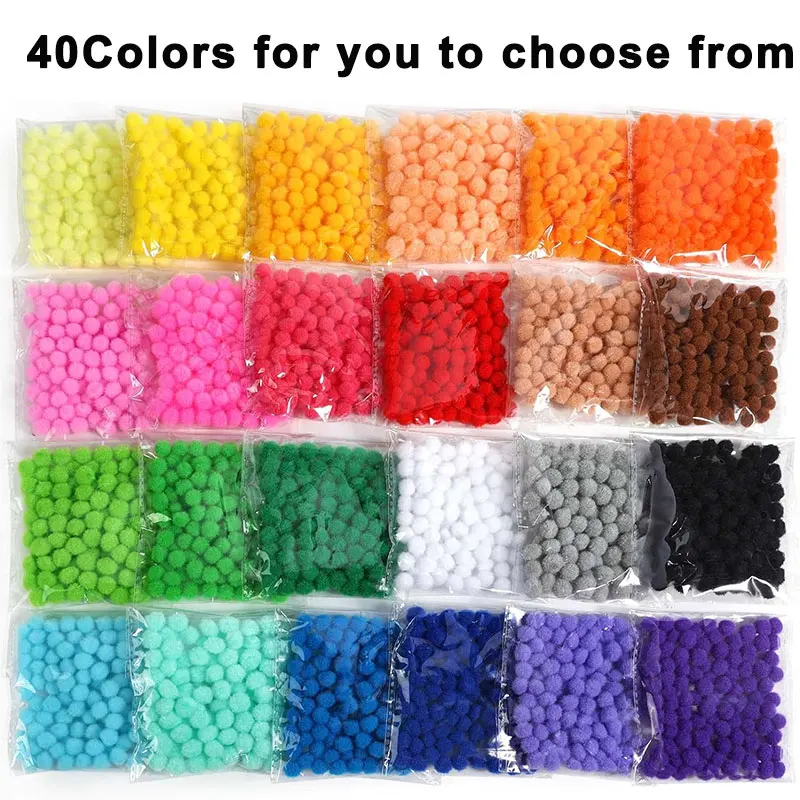 30-300Pcs Soft Pom Poms Fluffy Balls Pompon Mixed 40Colors Fur Ball for Kids DIY Craft Wedding Decor 8/10/15/20/25/30mm