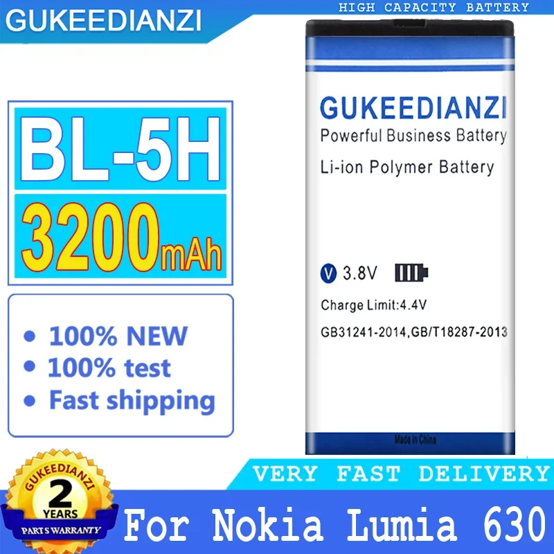 

BL-5H 3200mAh High Capacity Phone Battery For Nokia Lumia 630 Lumia630 RM-977 RM-978 Moneypenny RM 977 978 Mobile Phone Batterie