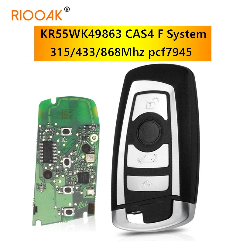 

KR55WK49863 315/433/868Mhz pcf7945 Smart Remote Key Fob Keyless Go For BMW 3 5 7 Series 2009-2016 CAS4 F System