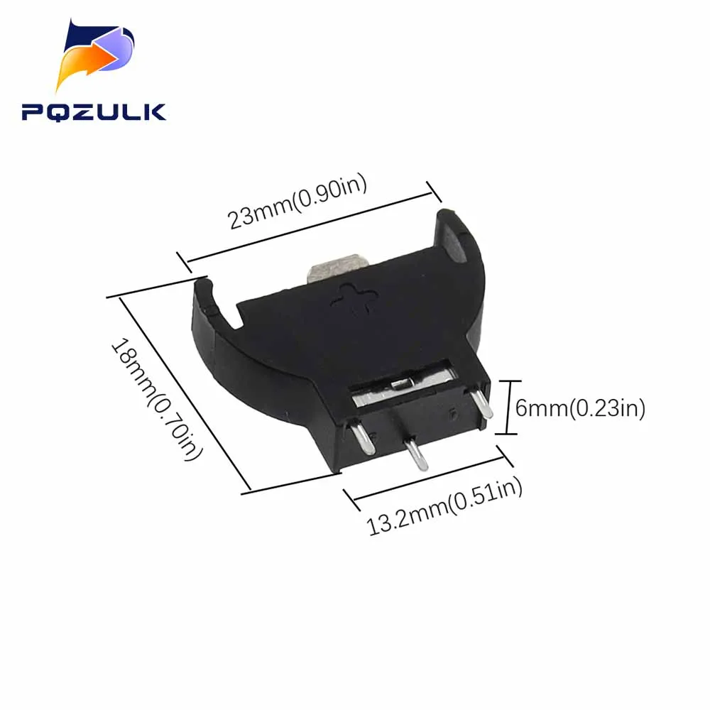 10PCS 검정색 플라스틱 CR2032 2032 3V 반원형 셀 코인 배터리 소켓 홀더 케이스 모듈 배터리 박스 수직 인라인 3 핀 -  AliExpress