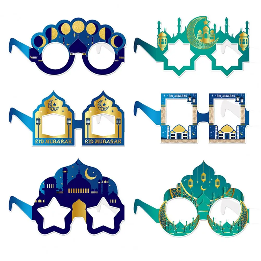 

6 шт. Бумажные очки креативной формы, декоративные интересные праздничные забавные Бумажные Очки для вечеринки, реквизит для косплея, товары для вечеринки