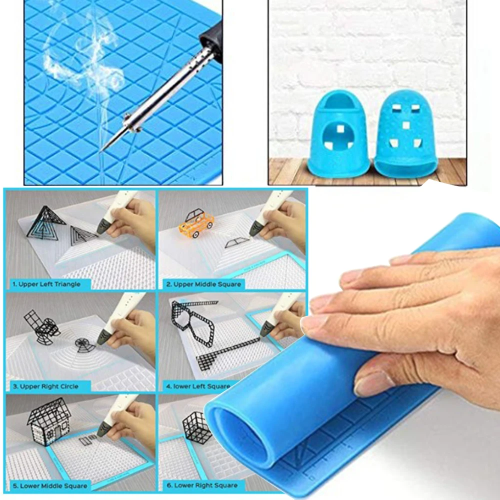 3D Printing Pen Creativity Kit for Kids - Includes Soft Silicone Design Pad & Finger Protectors