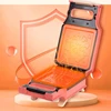 New Coral Orange Heart Pattern Hot Sandwich Maker, 600W Power Toaster Breakfast Machine，home Appliance Bread Machine Makers 4
