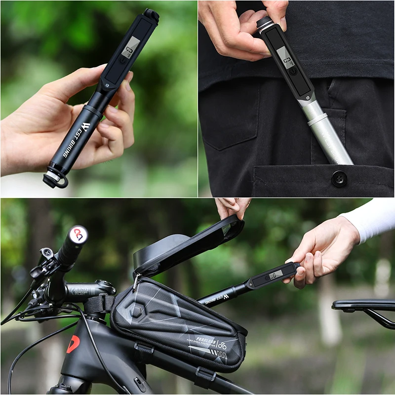 INBIKE pompa per bicicletta portatile Mini pompa a mano ciclismo pompa ad  aria palla giocattolo gonfiatore per pneumatici Schrader Presta MTB pompa  per Mountain Bike IQ310