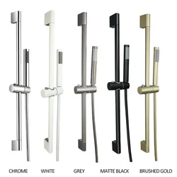 High Quality Wall Mounted Adjustable Shower Head Lifting Rod Bathroom Simple Style Black Lifter Handheld Shower With Bracket