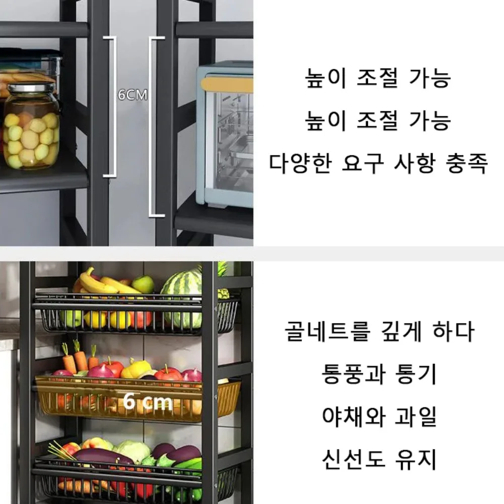 Kitchen Shelf Floor Multi-Layer Microwave Oven Shelf Domestic Storage Rack Pot Rack Vegetable Basket Trolley Storage storage rack