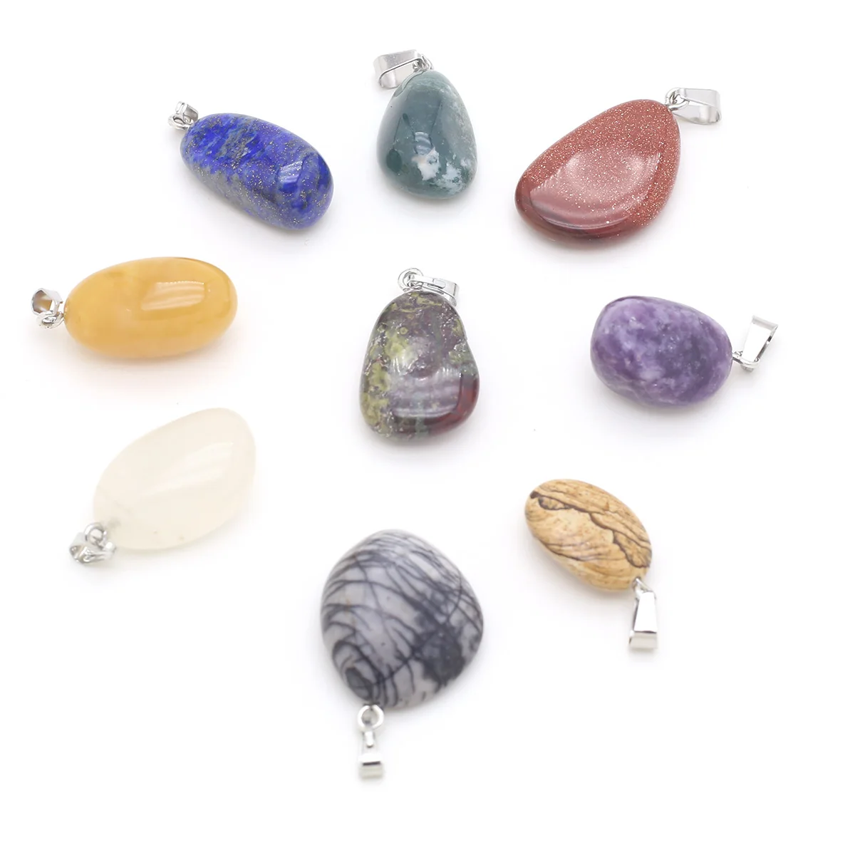 

Natural Stone Pendant Irregular Oval Shape BoutiqueExquisite Charm for Jewelry Making Diy Necklaces Earrings Accessories Gift