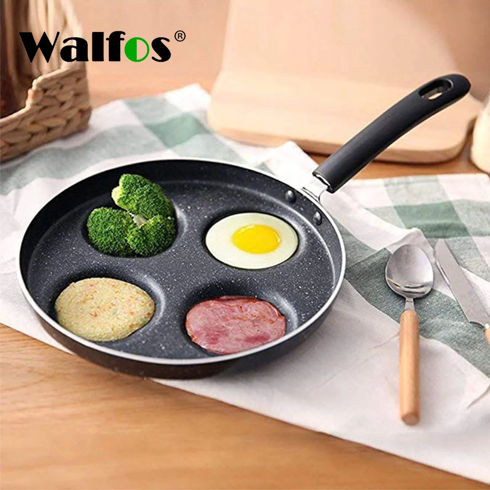 

Walfos Four-hole Frying Pot Pan Thickened Omelet Pan Non-stick Cooking Egg Steak Ham Pancake Kitchen Breakfast Maker Cookware