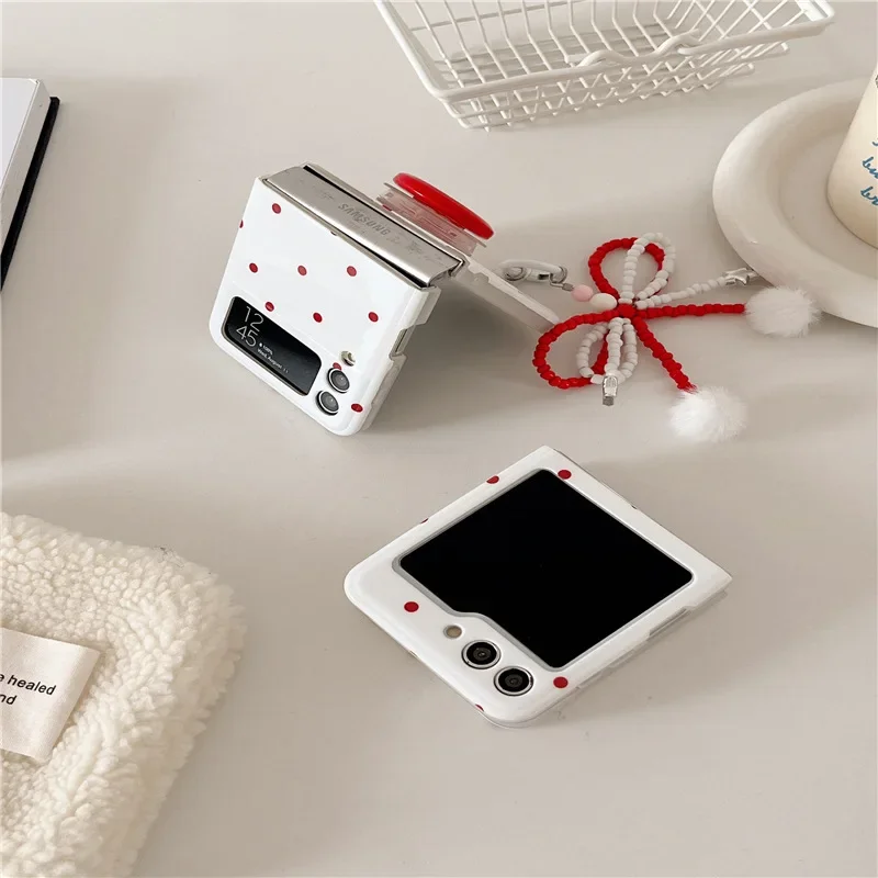 Red Polka Dot Button Holder Phone Case - Hard Shell with Stand Feature