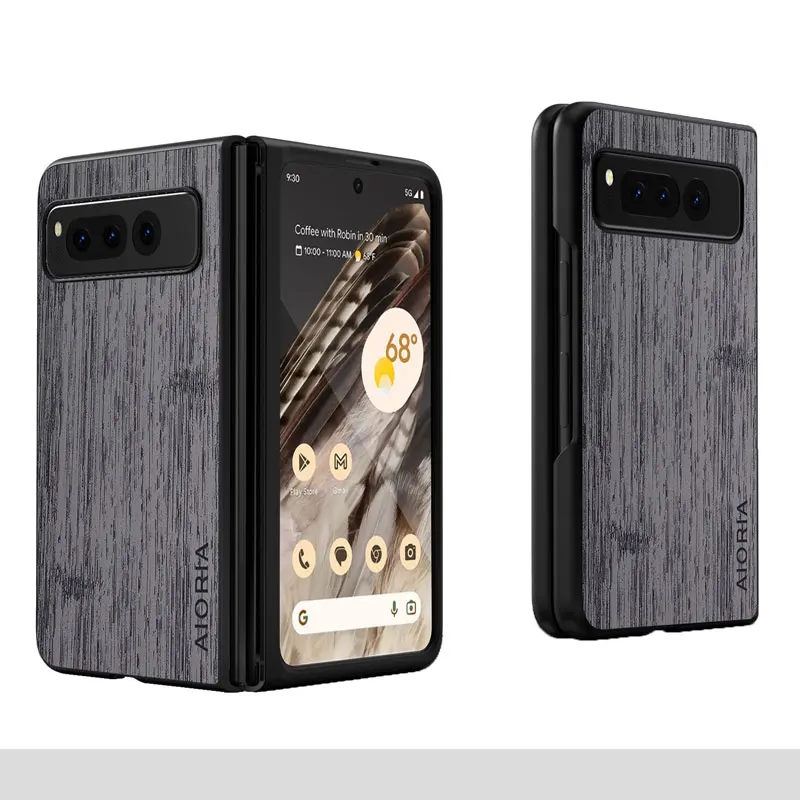 Case for Google Pixel Fold 5G funda bamboo wood pattern Leather new phone cover Luxury coque for Google Pixel Fold case capa 6