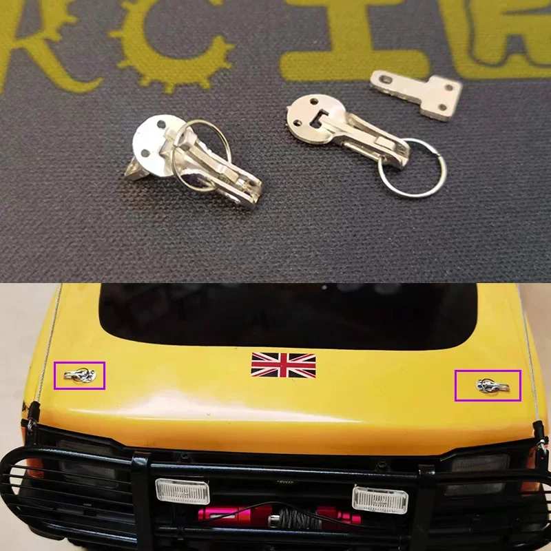 Hood Lock Simulation Mood Pieces For 1/10 Rc Crawler Car Traxxas Trx4 Defender Trx6 Axial Scx10 Ii 90046 Rc4Wd D90 Diy Parts