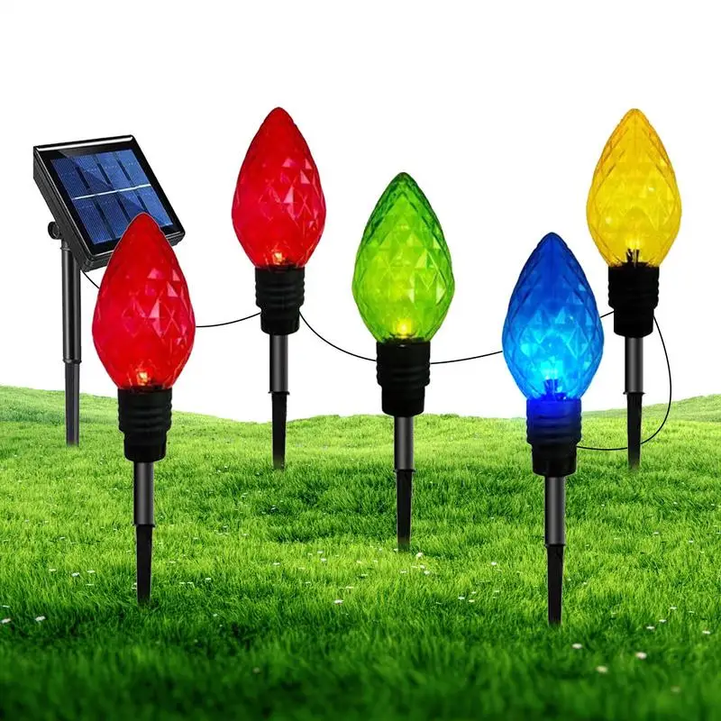 Pathway Lights Solar Powered 5X Garden Stake Lights for Pathway Solar Garden Light Long Lasting Outdoor Lighted Stake Christmas 3