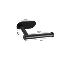 Rustproof Stainless Steel Wall-Mounted Toilet Paper Holder (Black Type A)
