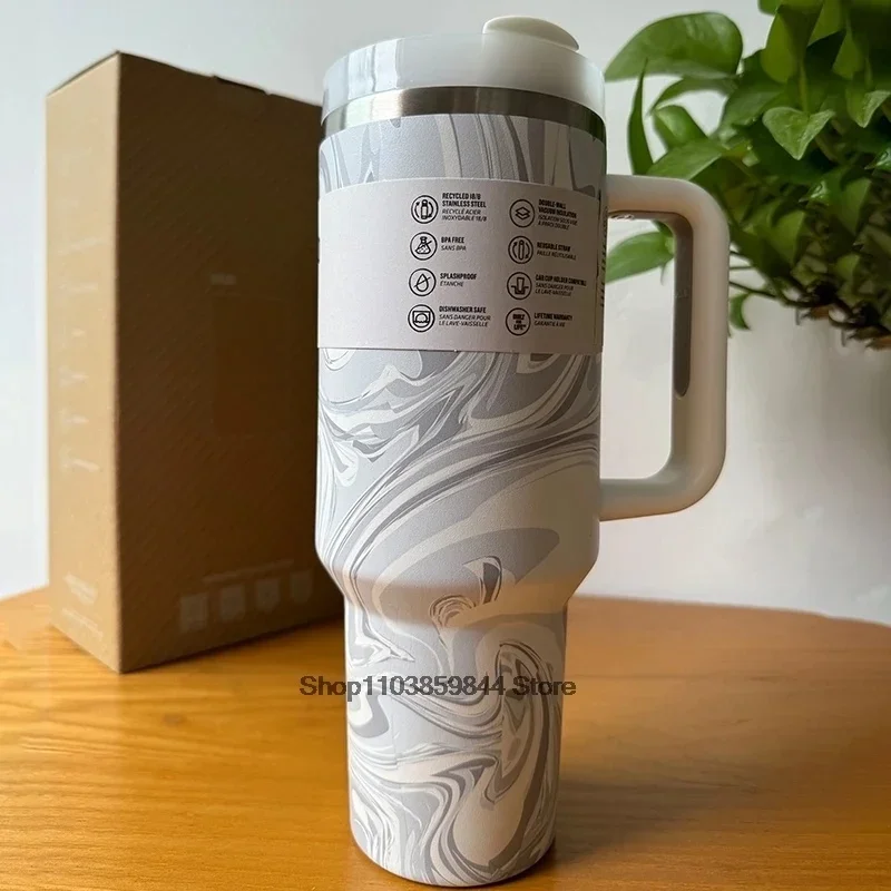 thumbnail image 1 of 2025 new Large Capacity 40Oz Stainless Steel Vacuum Flask - Insulated Tumbler Cup with Lids and Straws, Perfect for Travel, 1 of 5