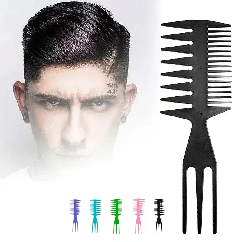 Big Teeth Double Side Tooth Combs Barber Hair Dyeing Cutting Coloring Brush Fish Bone Shape Hair Brush Man Hair Styling Tool 3pcs pets teeth cleaning tool tooth scaler