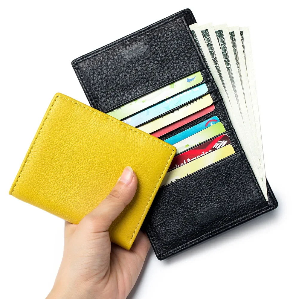 Ultra Slim Small Genuine Leather Women Wallet Soft Leather Card