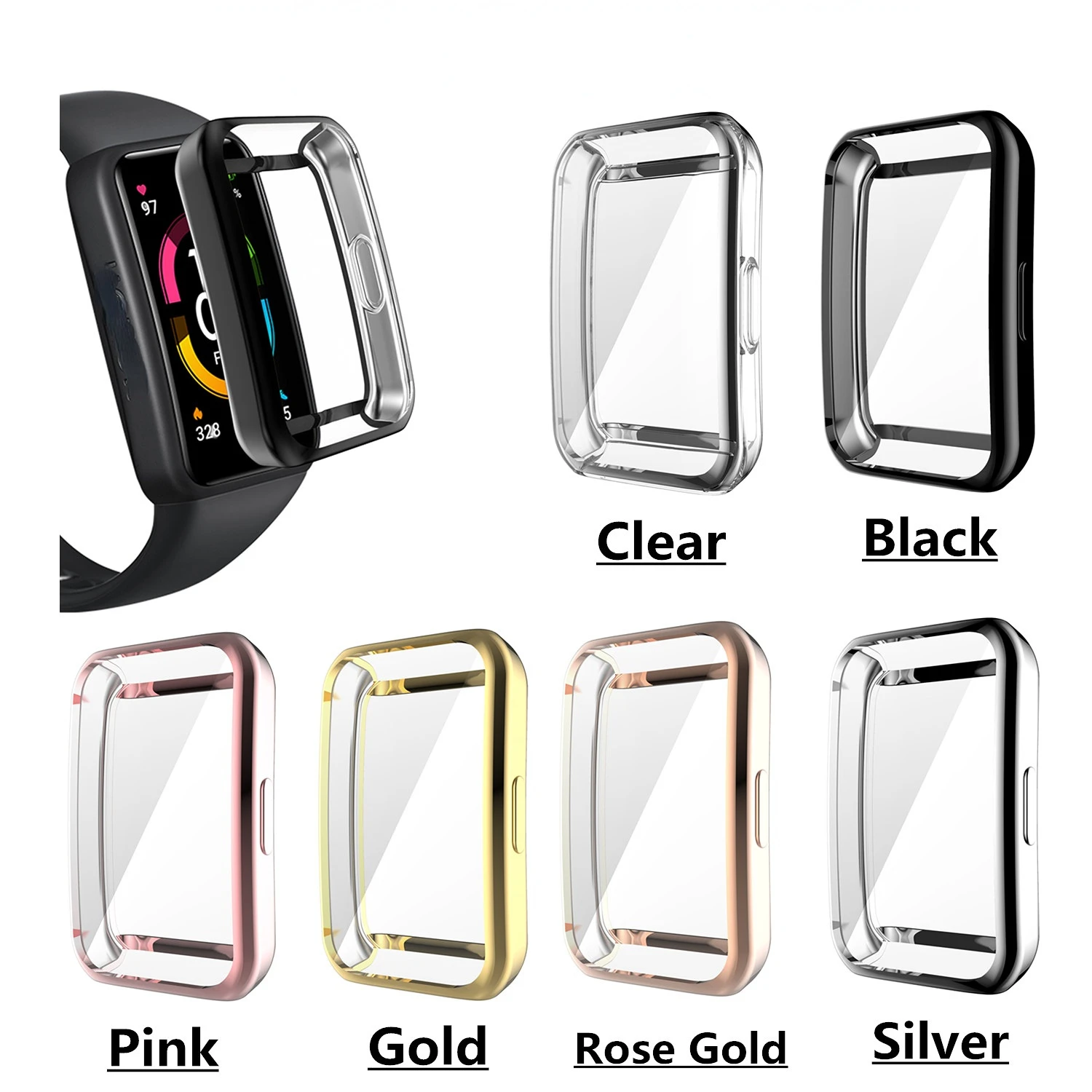 Premium Soft Silicone Strap with Screen Protector Case