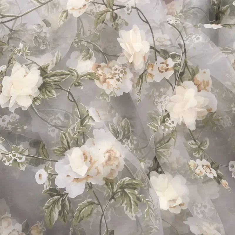 CRASPIRE 40 pz Fiori di Tessuto Rosa 1.34 3D Chiffon Fiore Pizzo Rifiniture Mazzi di Fiori Cluster Fiore Patch di Pizzo Cucito Fai da Te per Artigianato Fai da Te Fasce Regalo