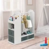 Kids Costume Organizer、 Costume Rack、Kids Armoire、Open Hanging Armoire Closet with Mirror-WHITE 4