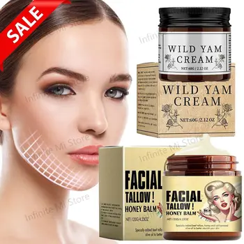 Beef Tallow Face Moisturizer Whipped Beef Tallow & Honey Balm Face & Body Skin Care Grass Fed Grass Finished Face Cream 60g/120g