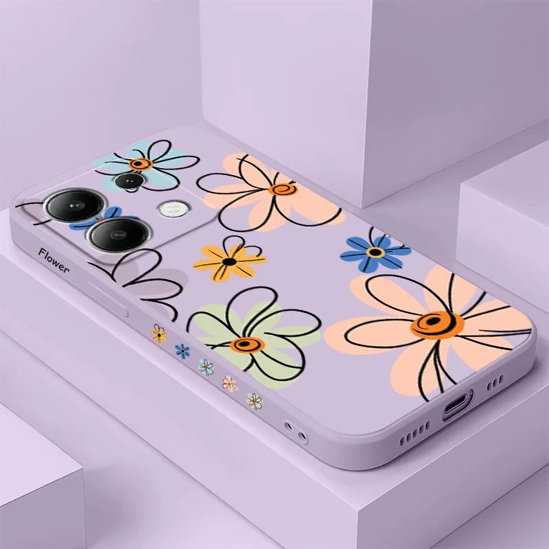 Elegant Hoop Flower Liquid Silicone Phone Case