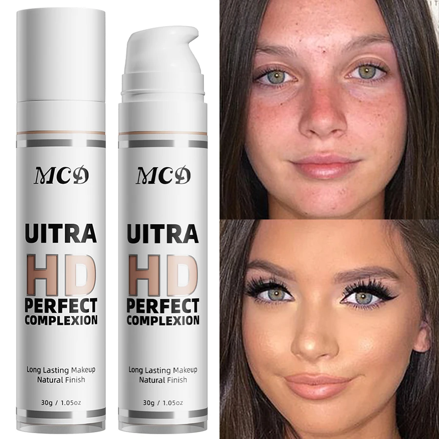 Full Coverage Concealer Liquid Foundation 9 Shade Natural Matte Waterproof Long-Lasting Conceals Dark Circles