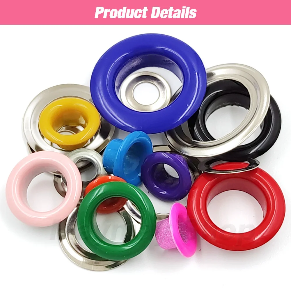 100 Set Metal Eyelets Grommet Hole Ring With Installation Tool Kits For Scrapbooking DIY Leathercraft Shoes Belt Cap Bag Clothes