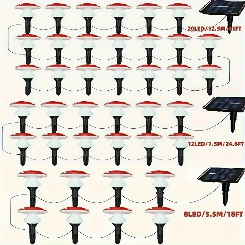 태양열 LED 버섯 모양 조명 야외 정원 장식 조명 파티오 웨딩 크리스마스 할로윈 장 솔라 램프