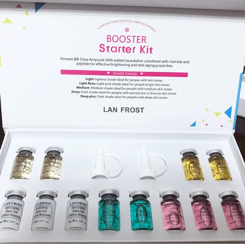 8ml BB Cream Glow Starter Kit Anti-Aging BB Whitening Cream Serum Foundation for Facial Treatment Microparticles Skin Care Kit