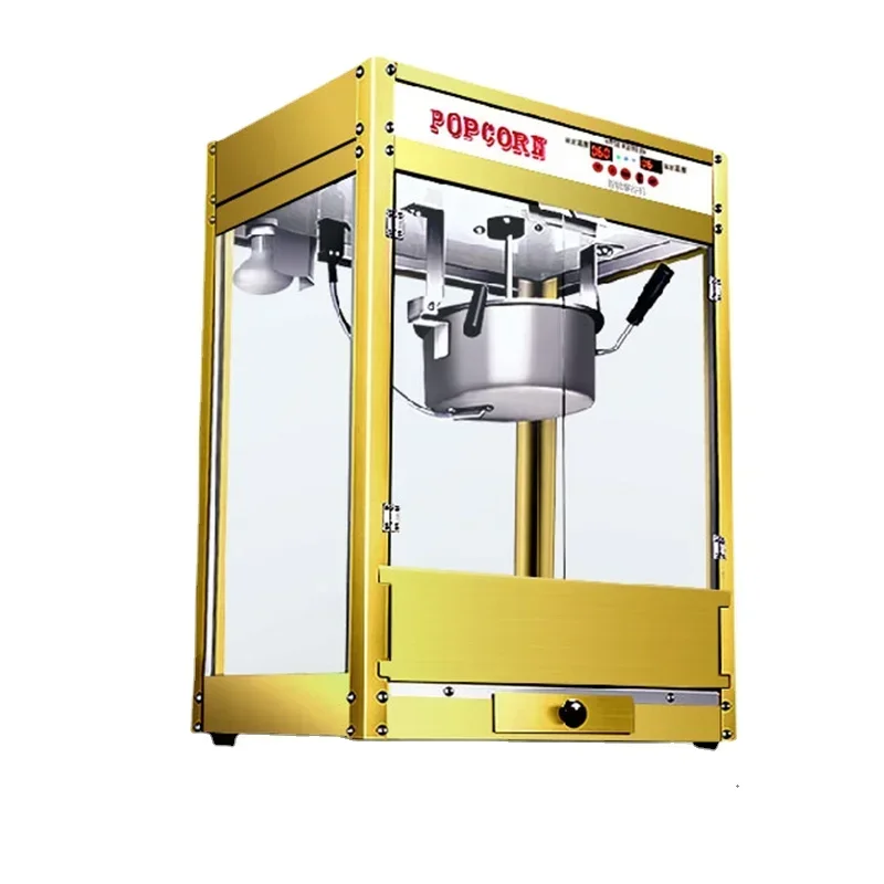 Commercial Popcorn Maker Electric Puffed Rice Maker Automatic Corn Popper Stainless Steel Popcorn Machine Corn Popping Non-stick