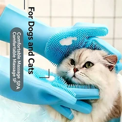 Pet Shower Massage Glove - Soft Bristle Grooming and Hair Cleaning Tool (Bath Glove)