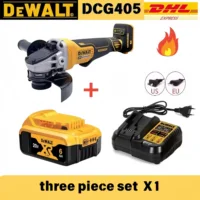 DEWALT DCG405 Meuleuse d'angle à tête plate 125 mm, machine à découper, outil sans fil 18 V, batterie lithium, outils sans balais 1