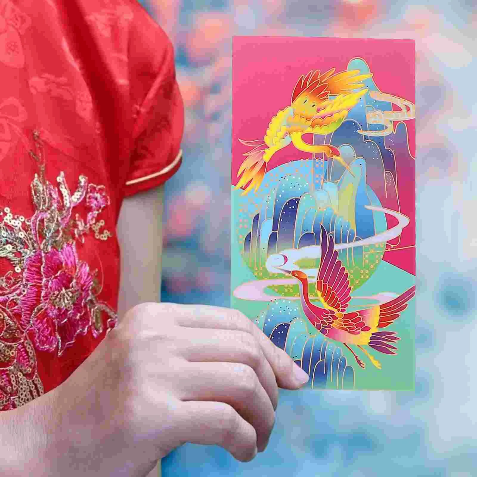 

6 Pcs The Gift New Year Red Paper Envelope Luck Money Bag Cute Envelopes Chinese