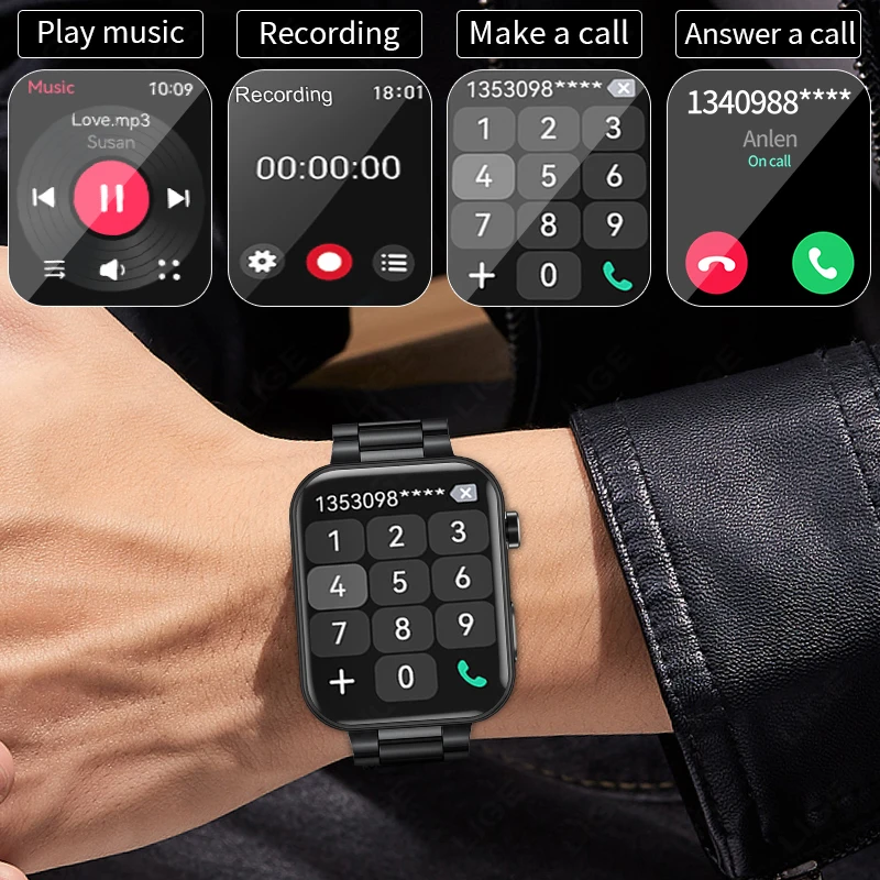 New Smart Watch With Camera Record Videos Sync Phone Camera Large Memory Dynamic Video Dial Music Bluetooth Call Smartwatch 2025