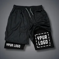 Custom Compression Shorts Men Gym Athletic Pants Your Logo Fitness Sportswear Personalized Double Layer Quick Dry Sports Shorts 1