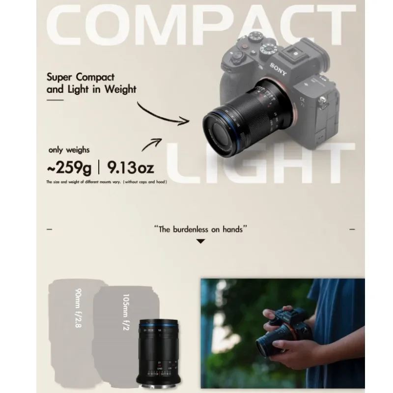 비너스 옵틱스 라오와 85mm f/5.6 2x 울트라 매크로 APO 카메라 렌즈 ·라이카 M용, E용, 니콘 Z용, 캐논 RF 카메라 렌즈용