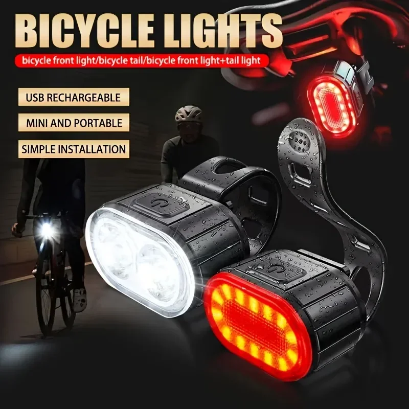 Rechargeable LED Bike Lighting Set - Front and Rear Lights