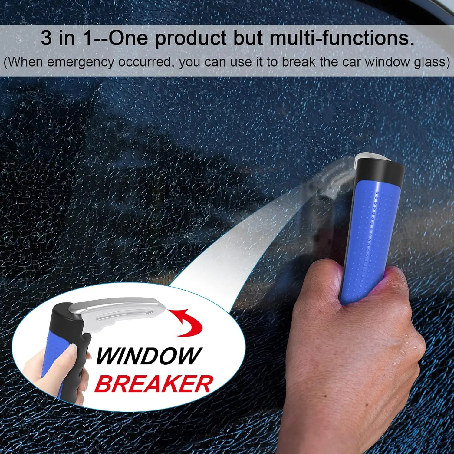 Multi-function car handles for the elderly and disabled 3-in-1 car door assist handles seat belt cutters window switches