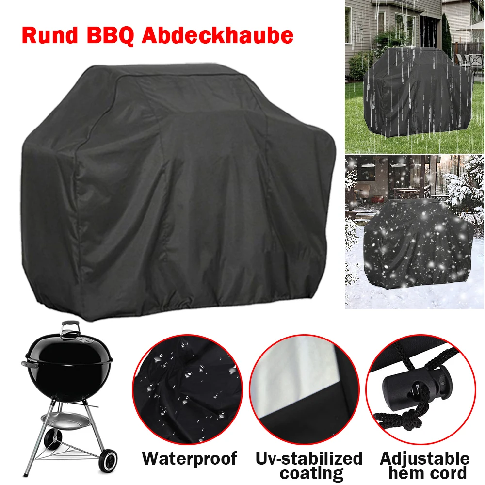 BBQ Grill Cover Waterproof Barbecue Cover Outdoor Heavy Duty Anti Sun Rain Protective for Weber Round Rectangle Bbq Accessories grill cover