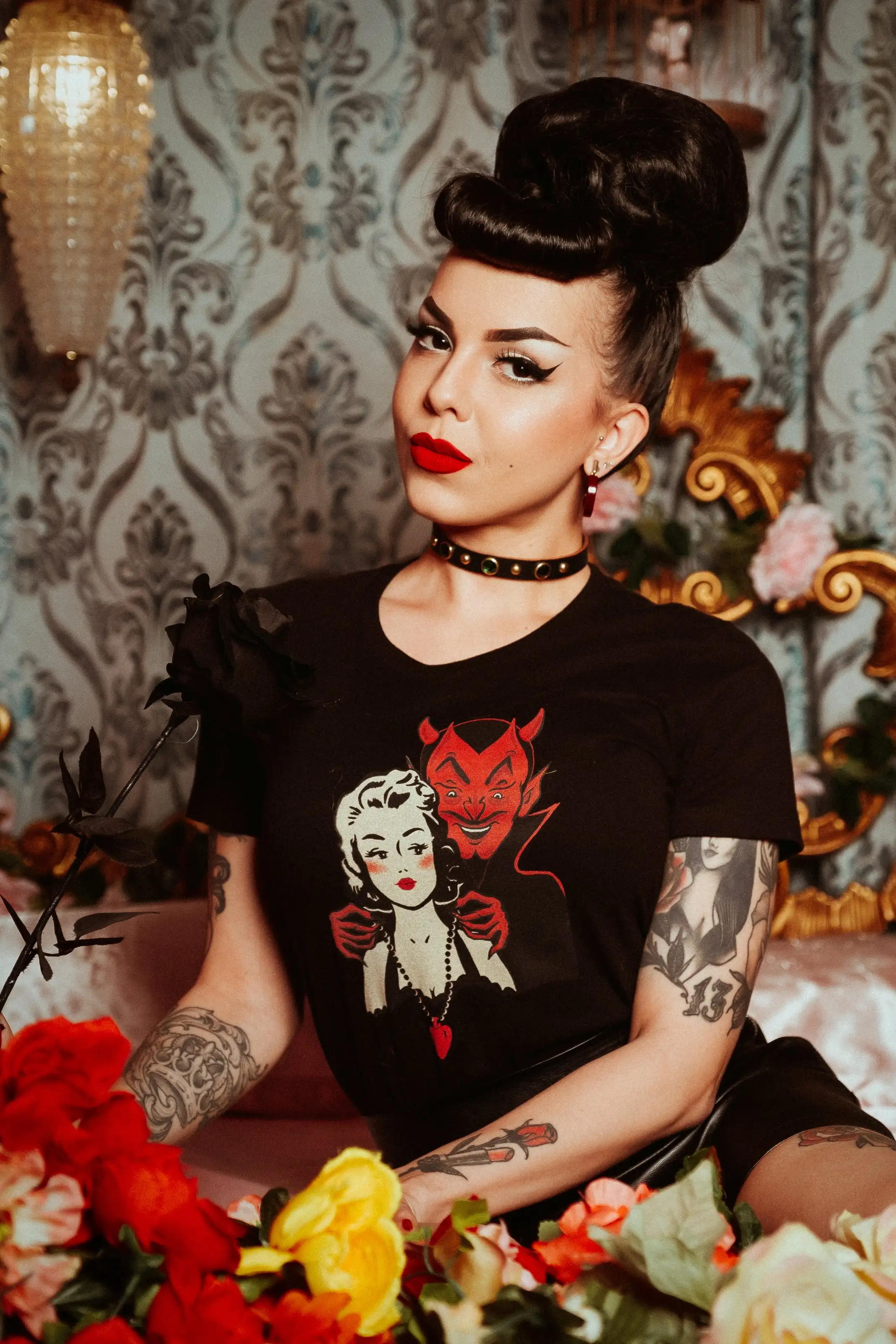 T-shirt gráfica gótica unissex para mulheres, moda gráfica engraçada,  camiseta casual hipster, design colorido com o DIABO, 100% algodão -  AliExpress, image size:2133x3200