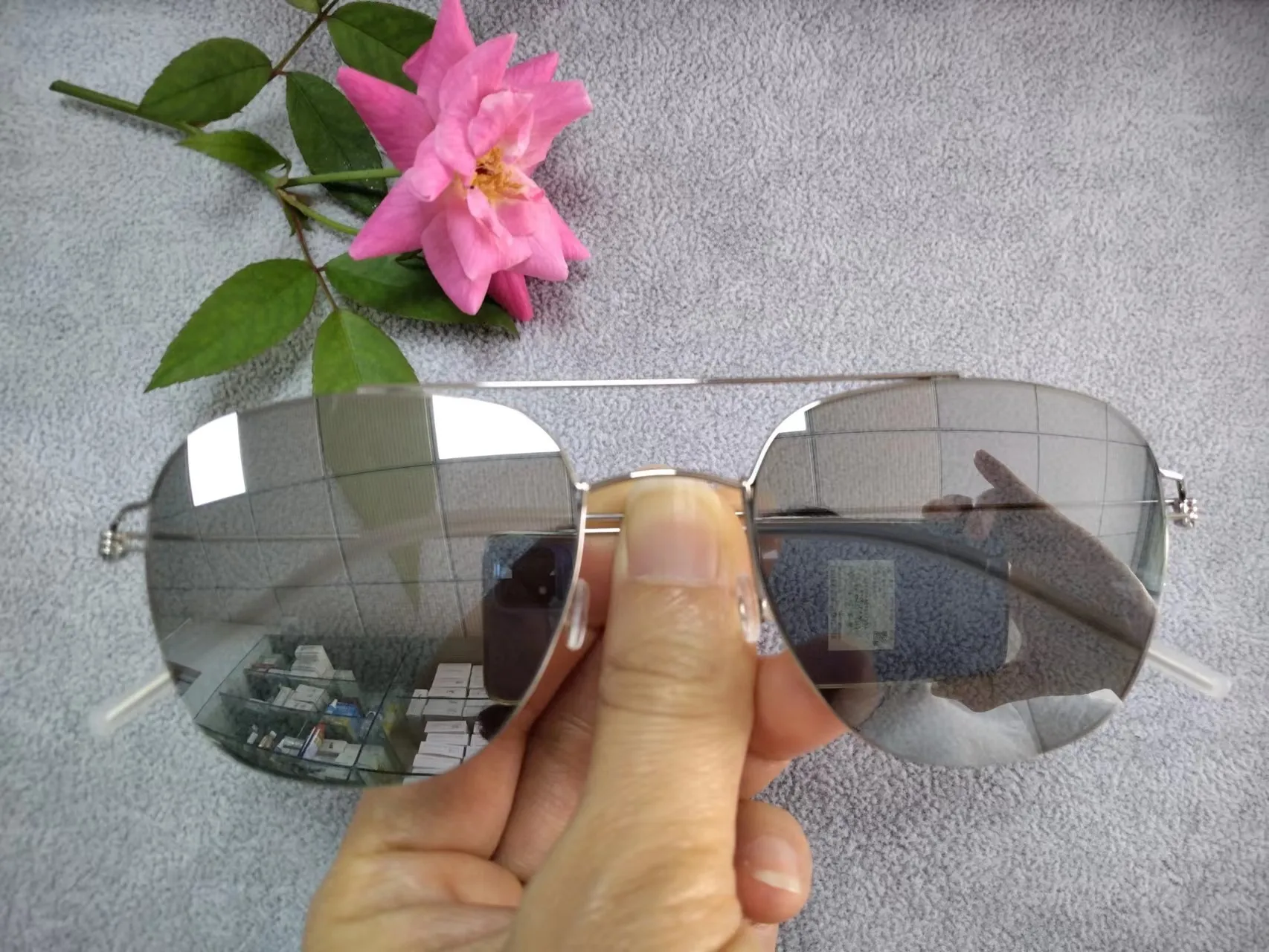 Bobbie Titanium Sunglasses Lifestyle Display