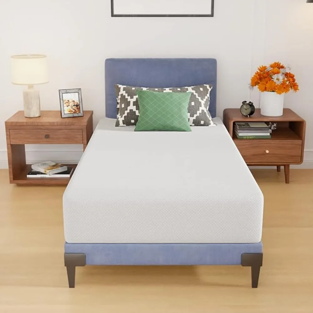 10 Inch Mattress Base Foam Mattress ,Removable Soft Cover,Twin mattresses for Bed Frame, Bunk Bed, Trundle, Daybed，White 5