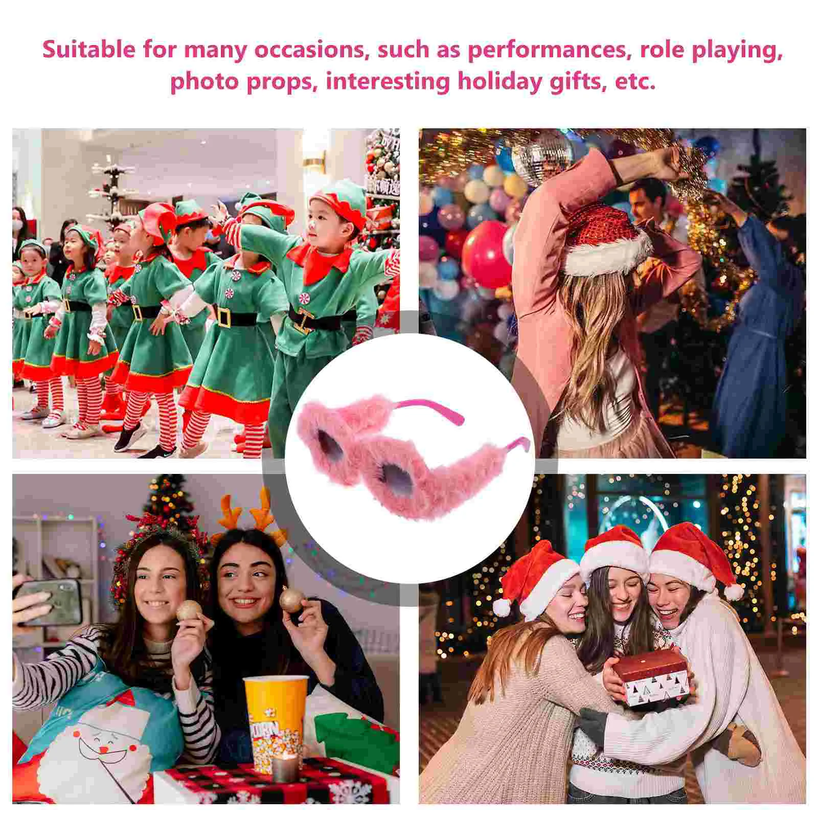 Funny Sunglasses Deocrative Plush Crazy Decorative Funky Costume Accessories Eyewear Props Aesthetic Artificial Lovely