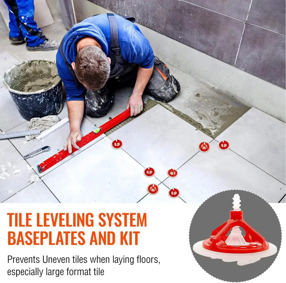 Tile Spacers Tile Leveling Clips Tile Leveling Tools Spiral Ceramic Tile Leveling System Reusable Tile Leveler Spacer Baseplates Laying Wall Floor Fixing Construction Tools