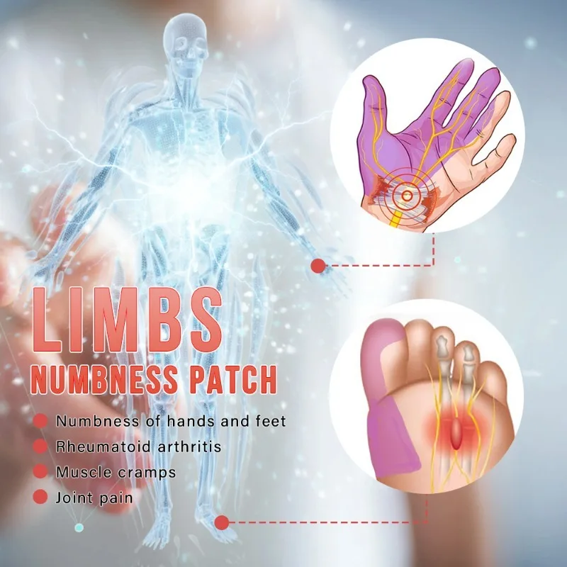 8pcs Herbal Limbs Numbness Patch Hand Foot Arthritis Muscle Cramps Stickers For Knee Numb Relief Sprains Bone Ache Health Care